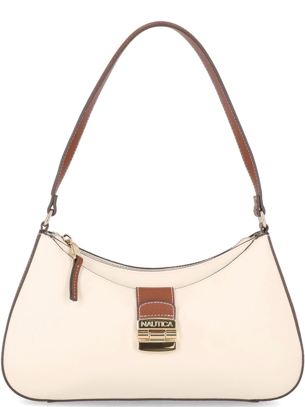 Nautica Cream Shoulder Bag with Brown Trim
